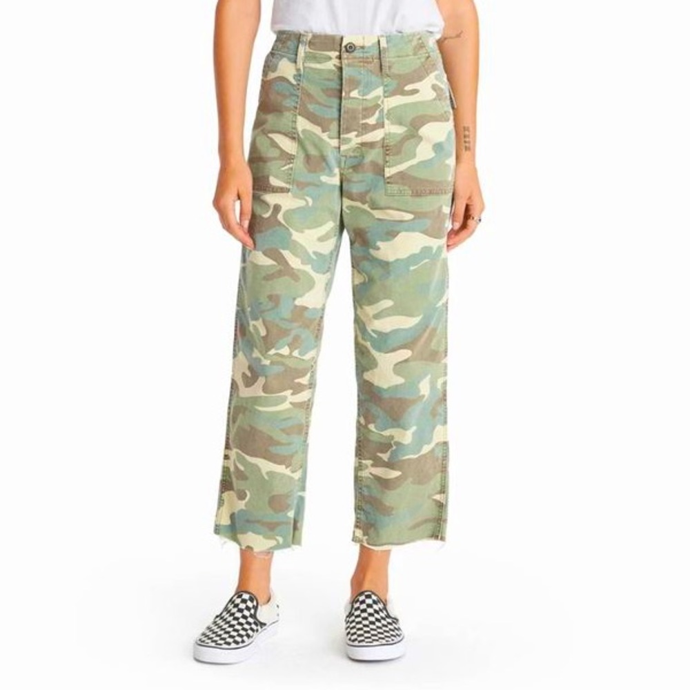 NEW! MOTHER Denim Patch Pocket Private Ankle Camo